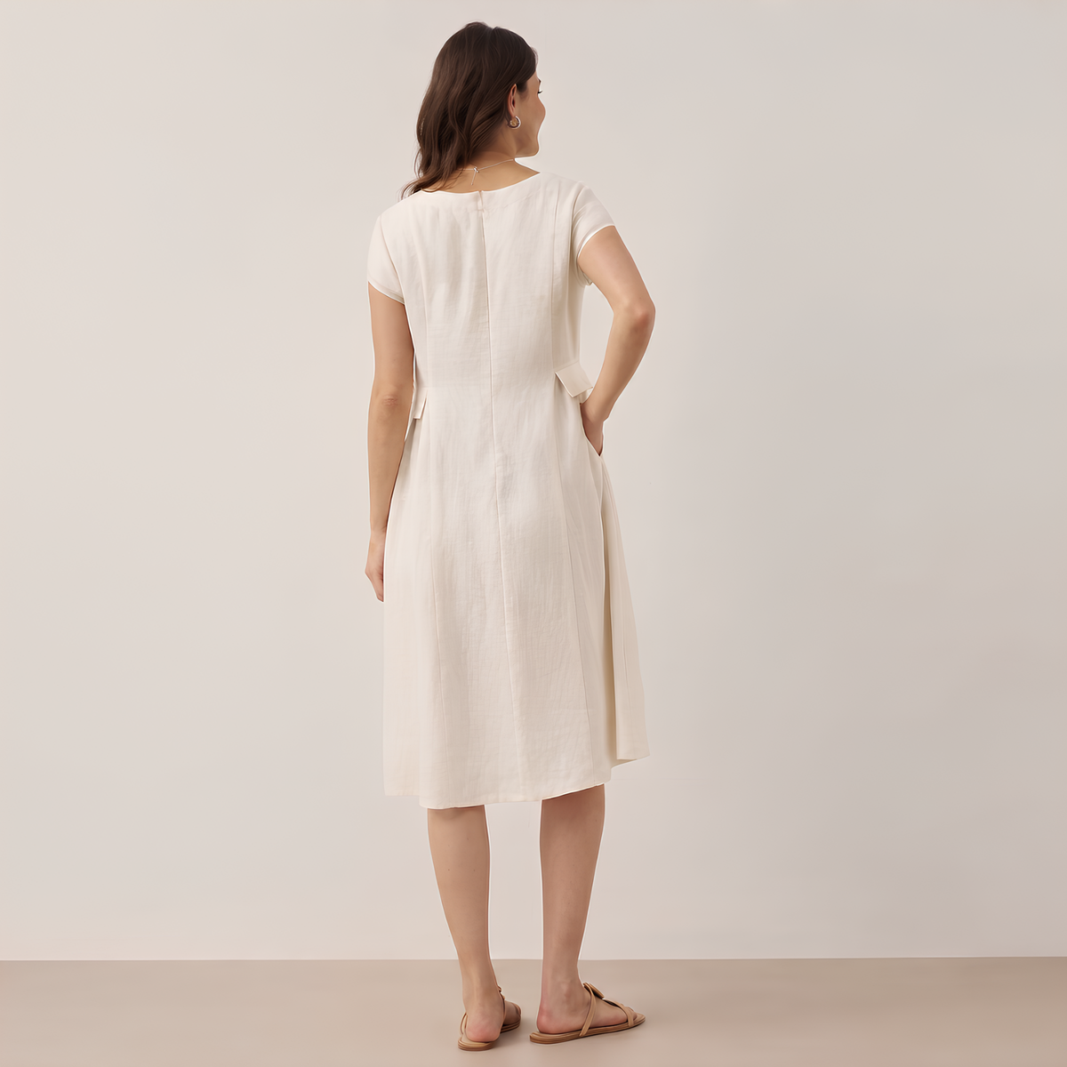 Alexa V-Neck Linen Dress