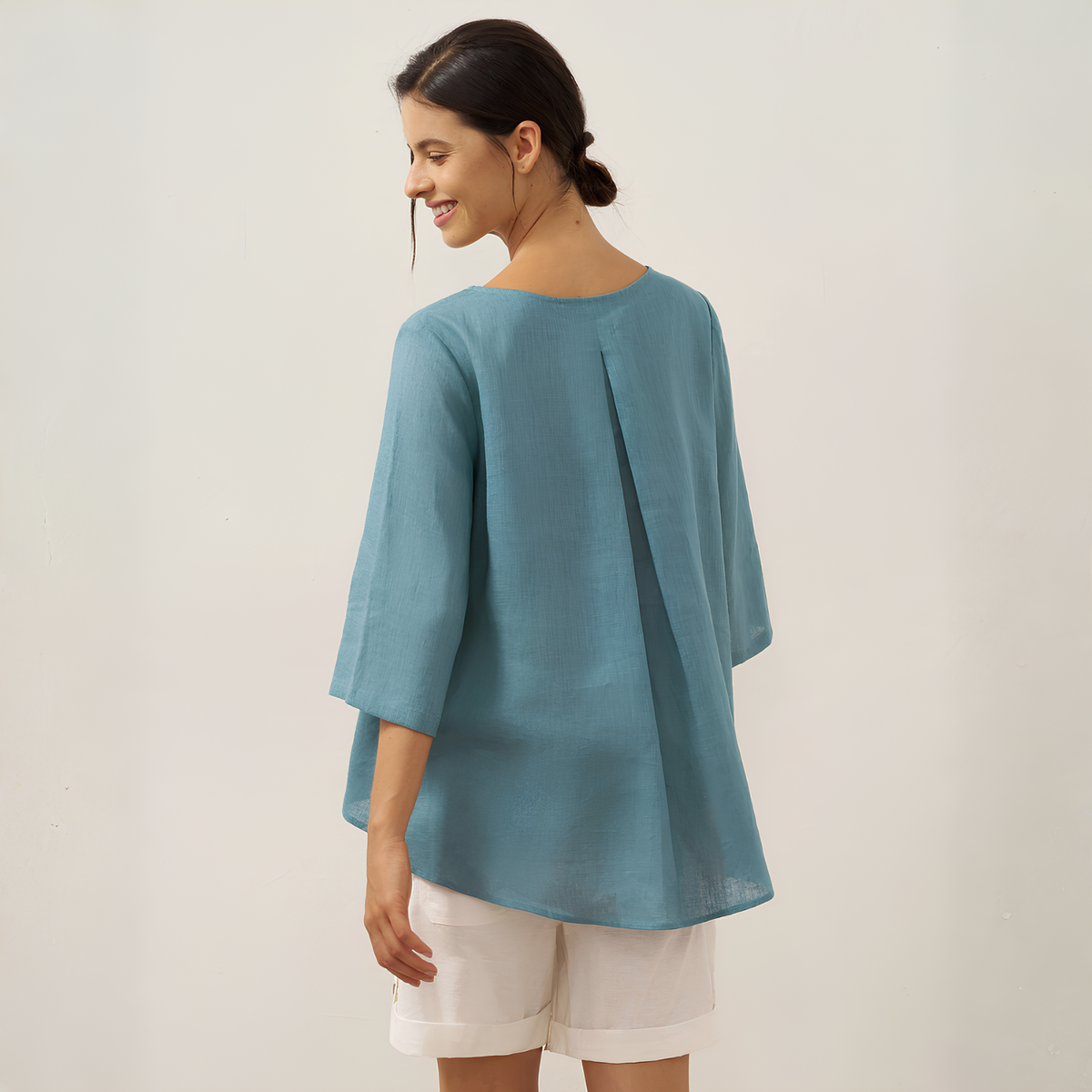 Anna Asymmetric Linen Top