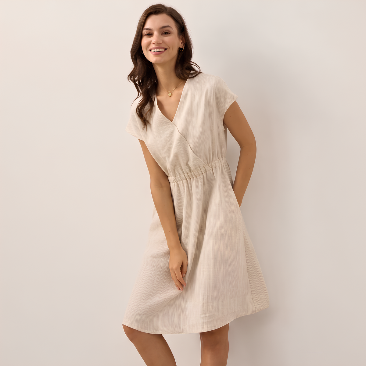 Aria Striped Linen Mini Dress