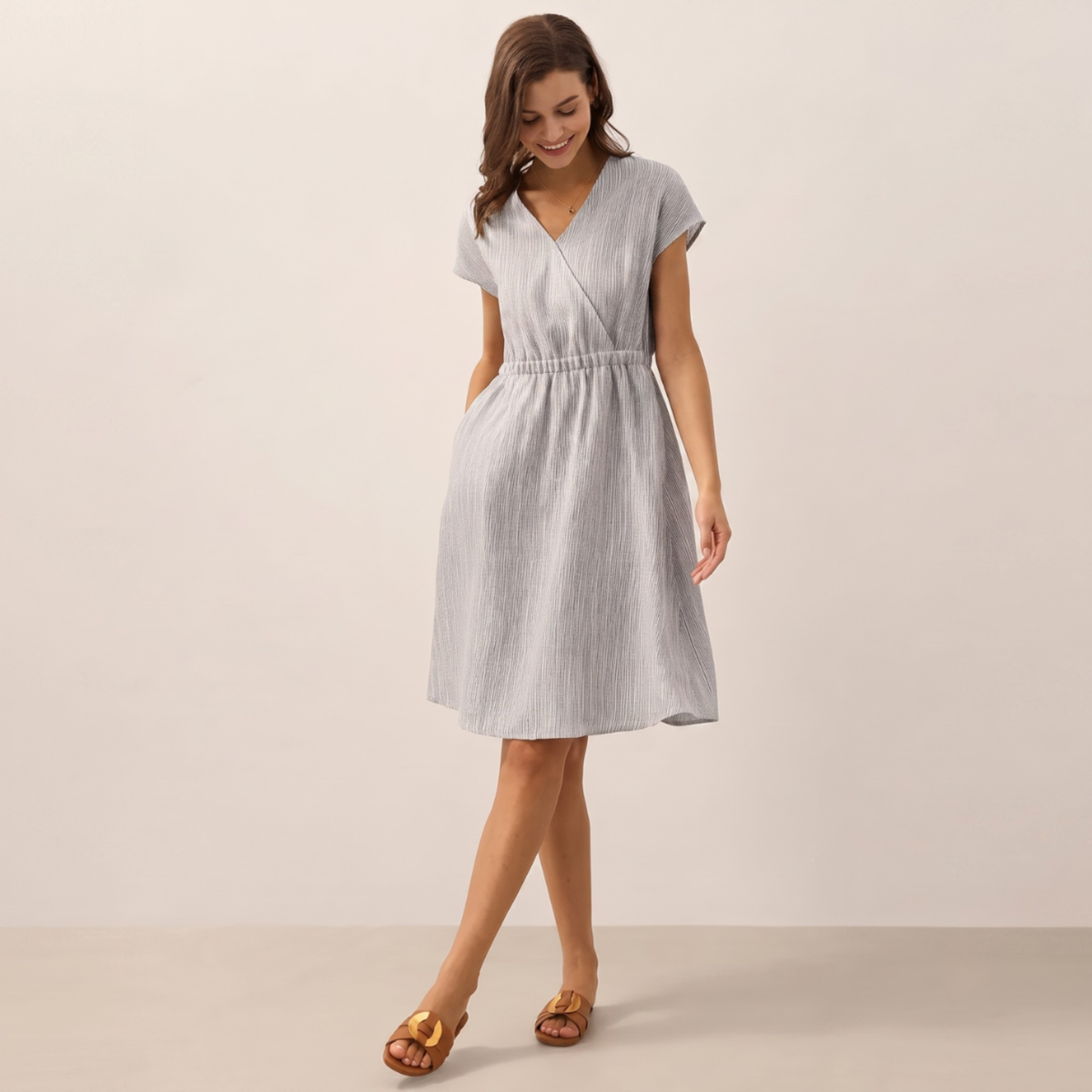 Aria Striped Linen Mini Dress