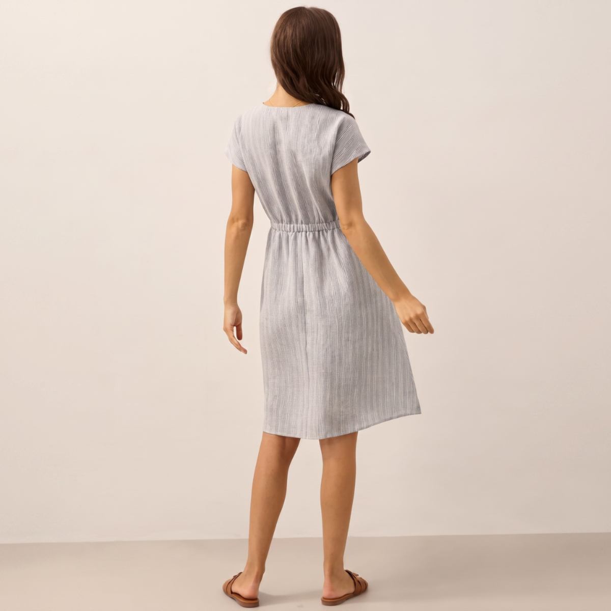 Aria Striped Linen Mini Dress