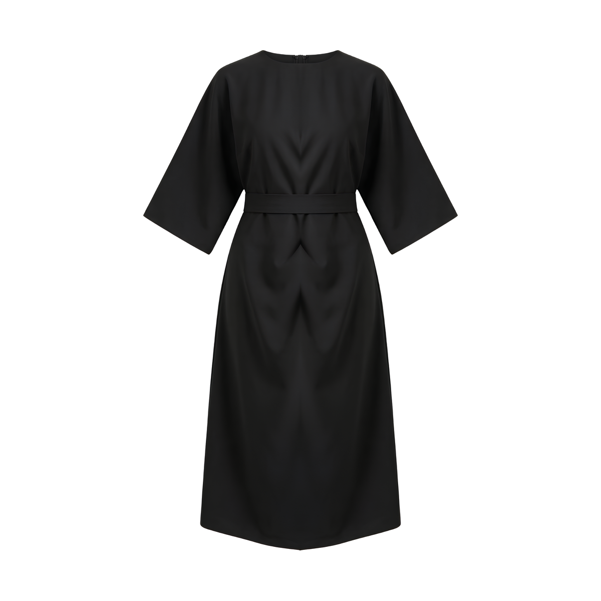 Balloon Sleeve Midi Dress