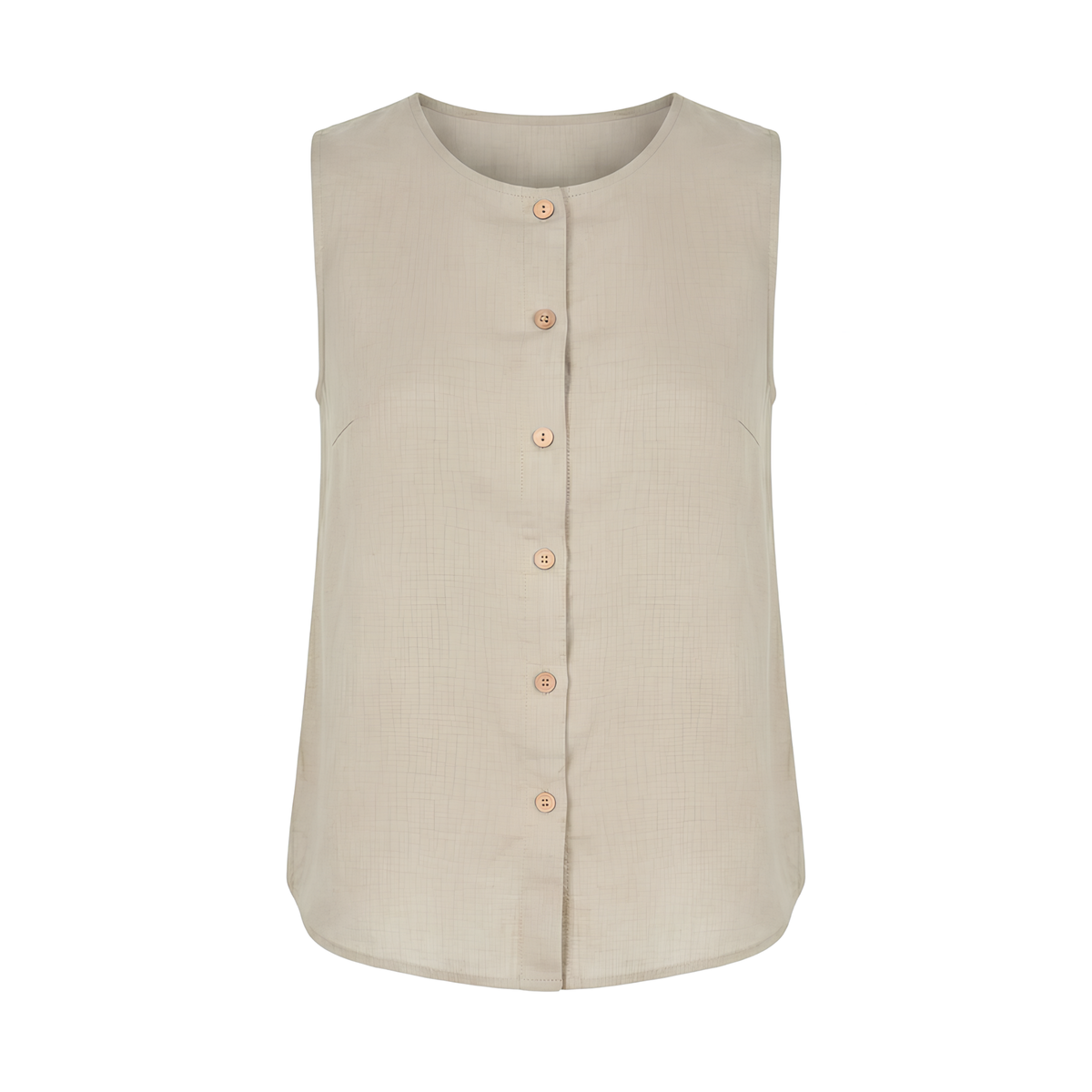 Button Down Linen Tank Top