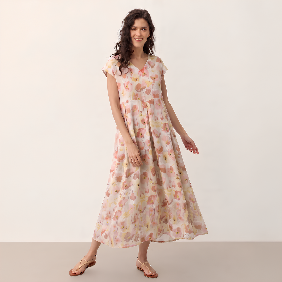 Carnation Linen Maxi Dress