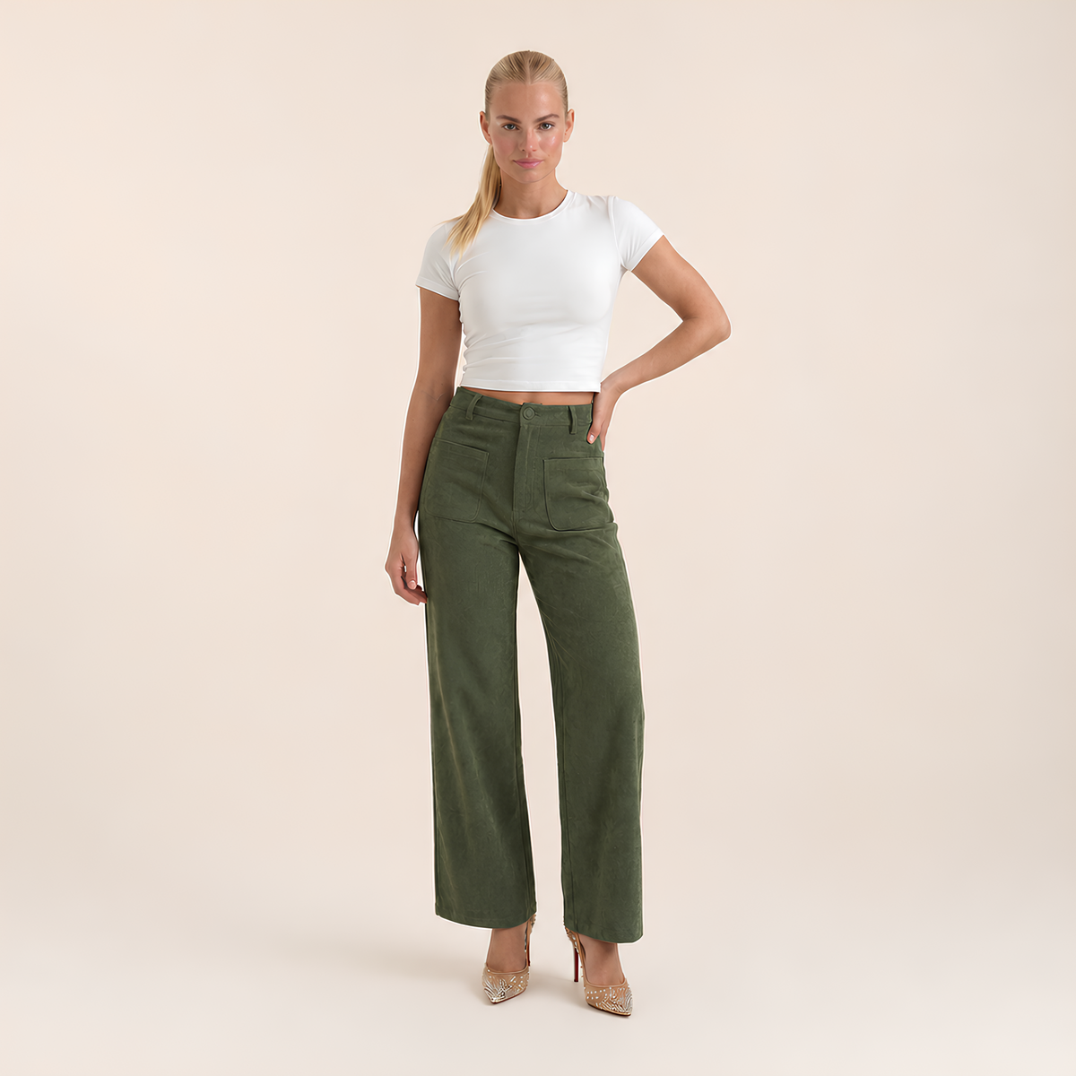 High Waist Corduroy Pants