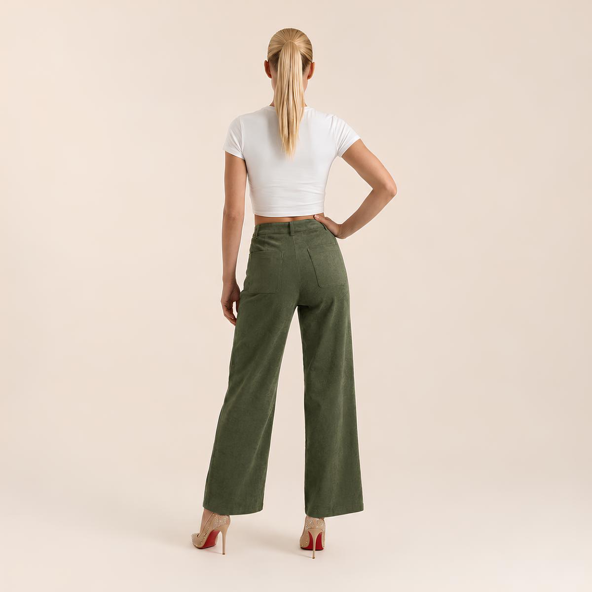 High Waist Corduroy Pants