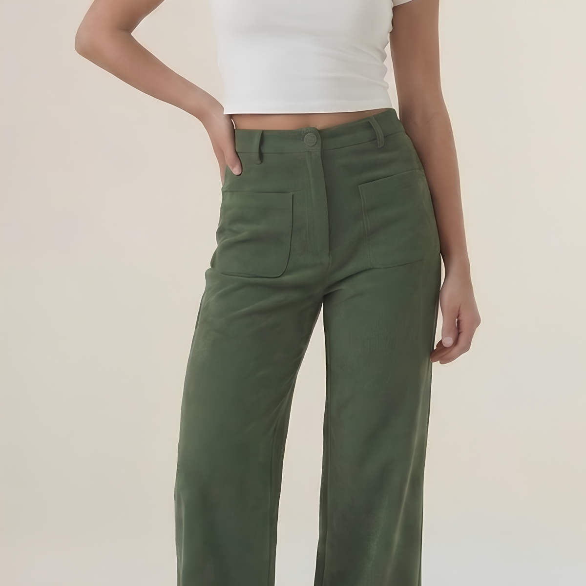 High Waist Corduroy Pants