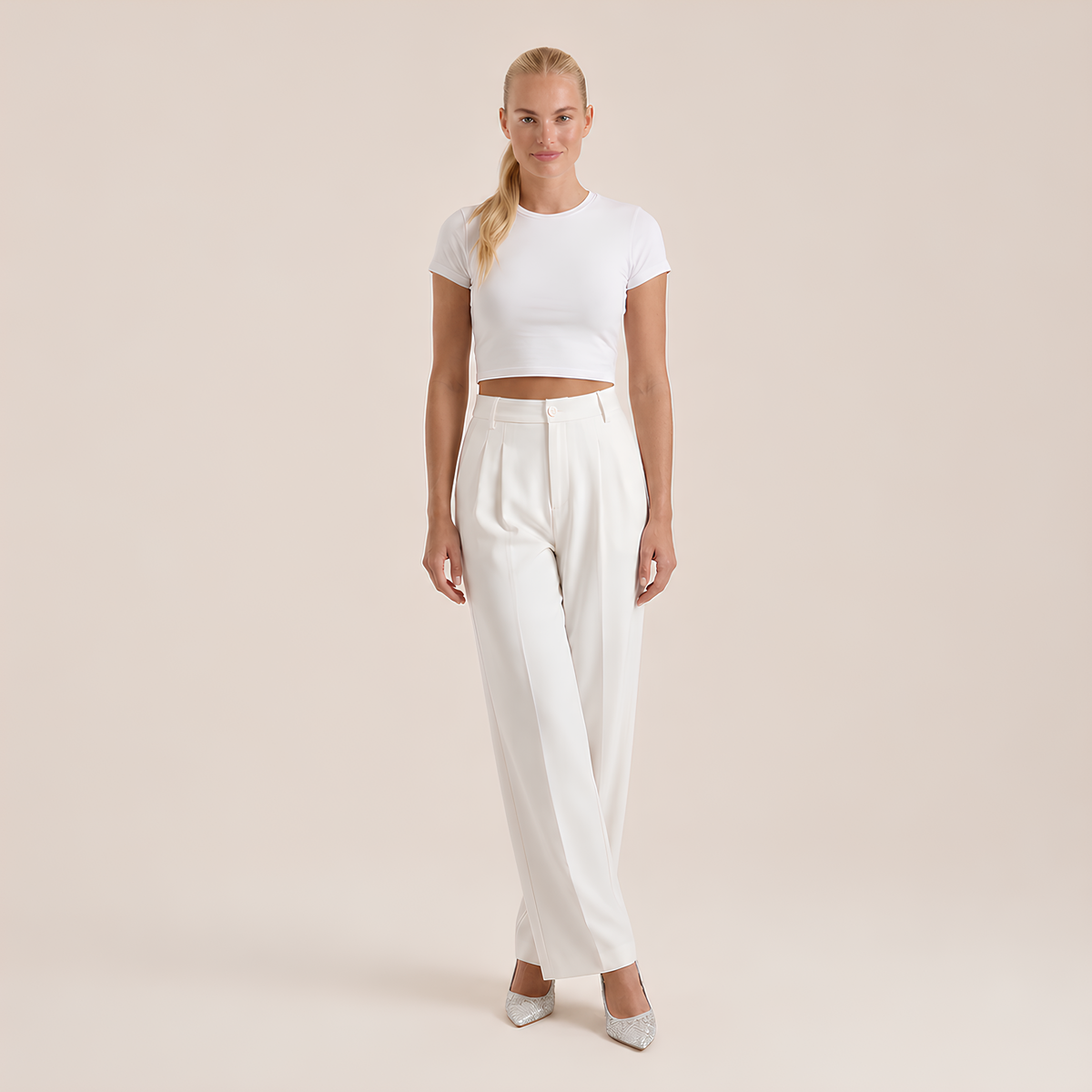 High Waist Tailored Pants