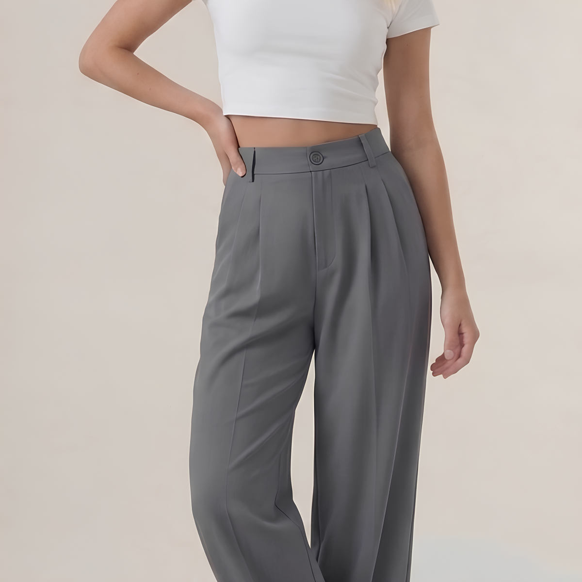 High Waist Tailored Pants