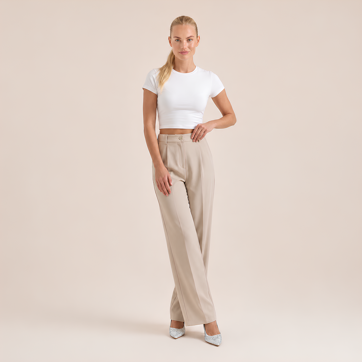High Waist Tailored Pants