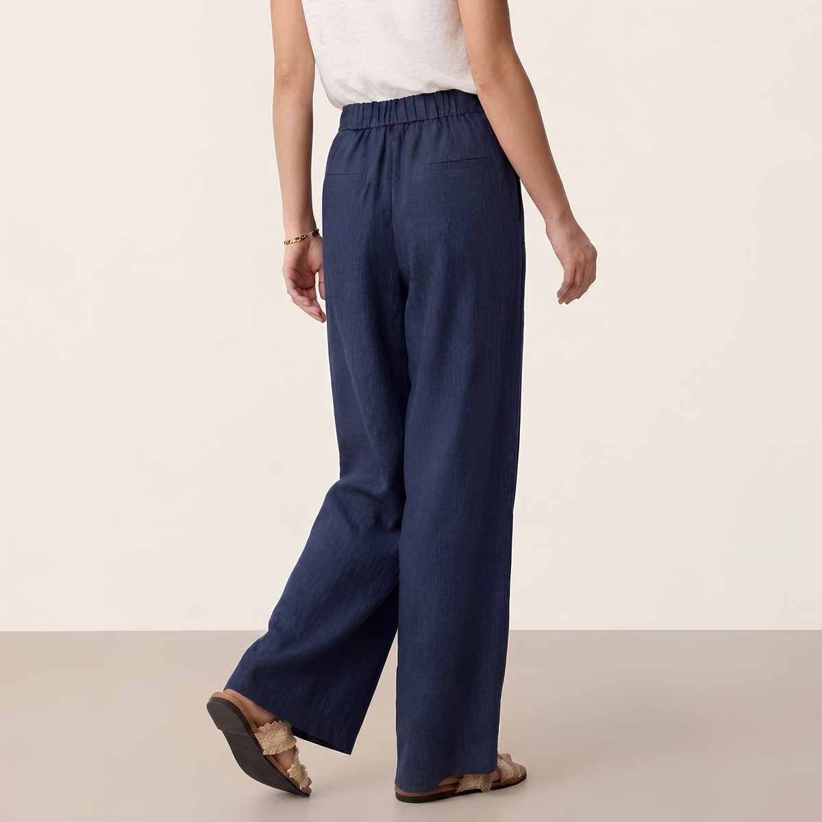 Kaya Buttoned Linen Trousers