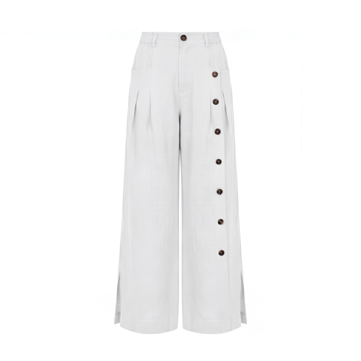Kaya Buttoned Linen Trousers