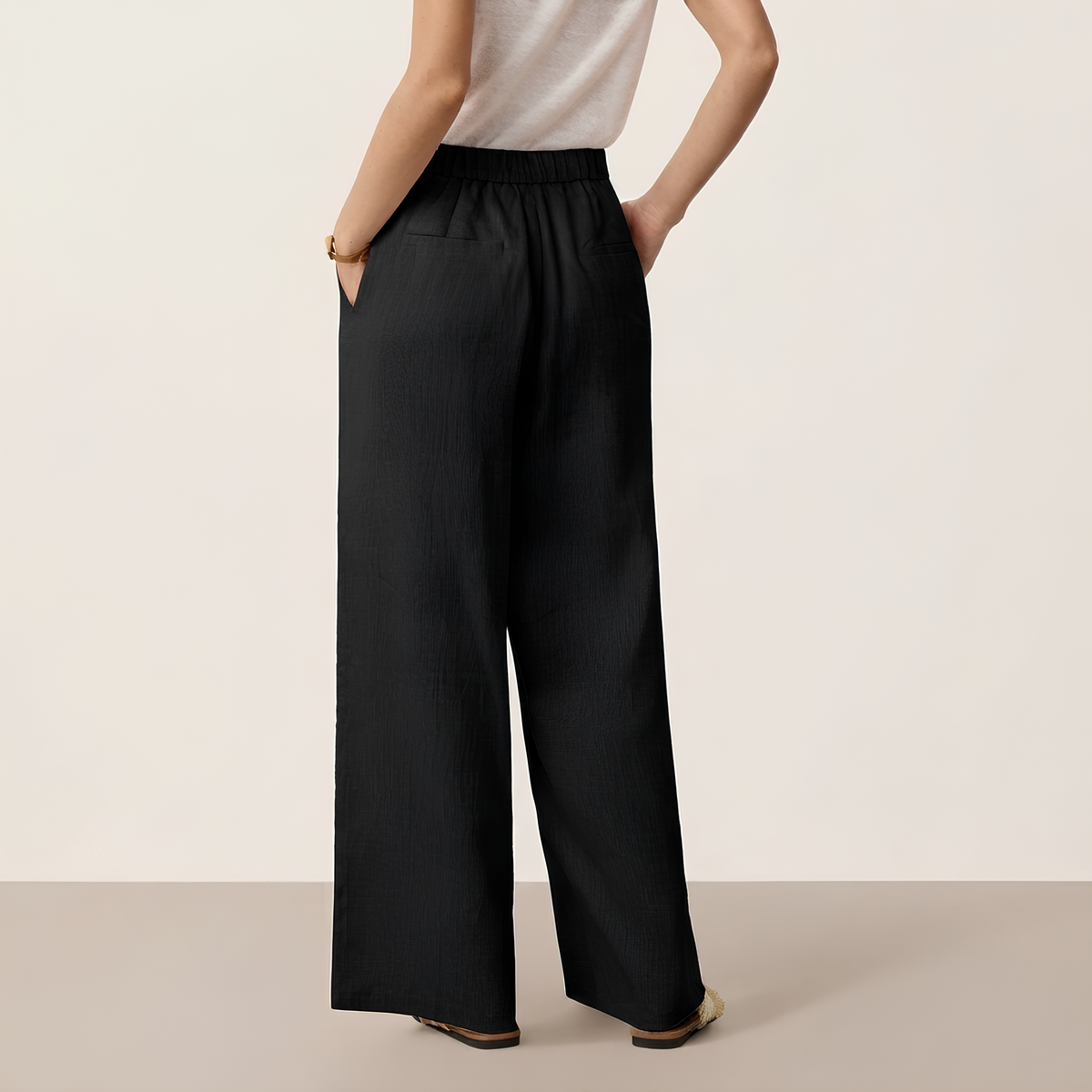 Kaya Buttoned Linen Trousers