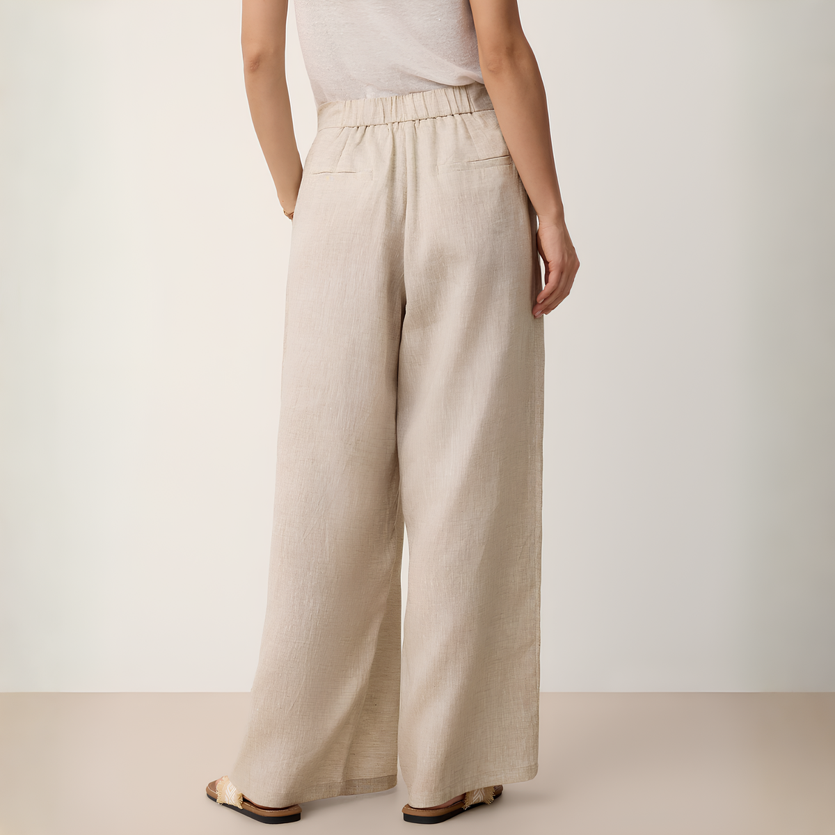 Kaya Buttoned Linen Trousers