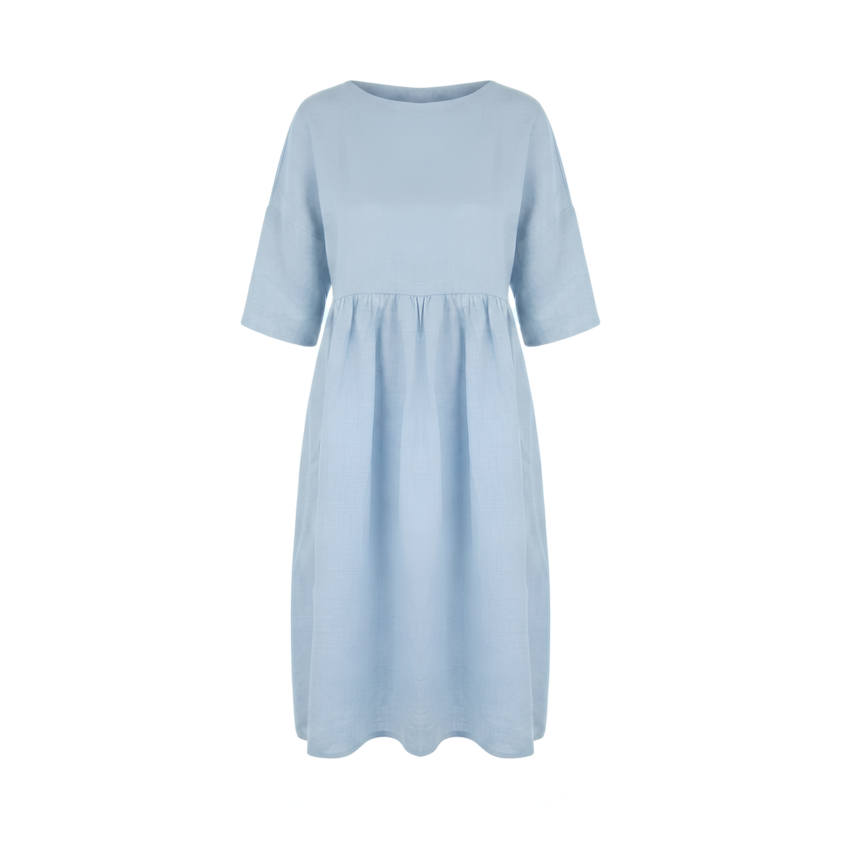 Linen A-Line Midi Dress