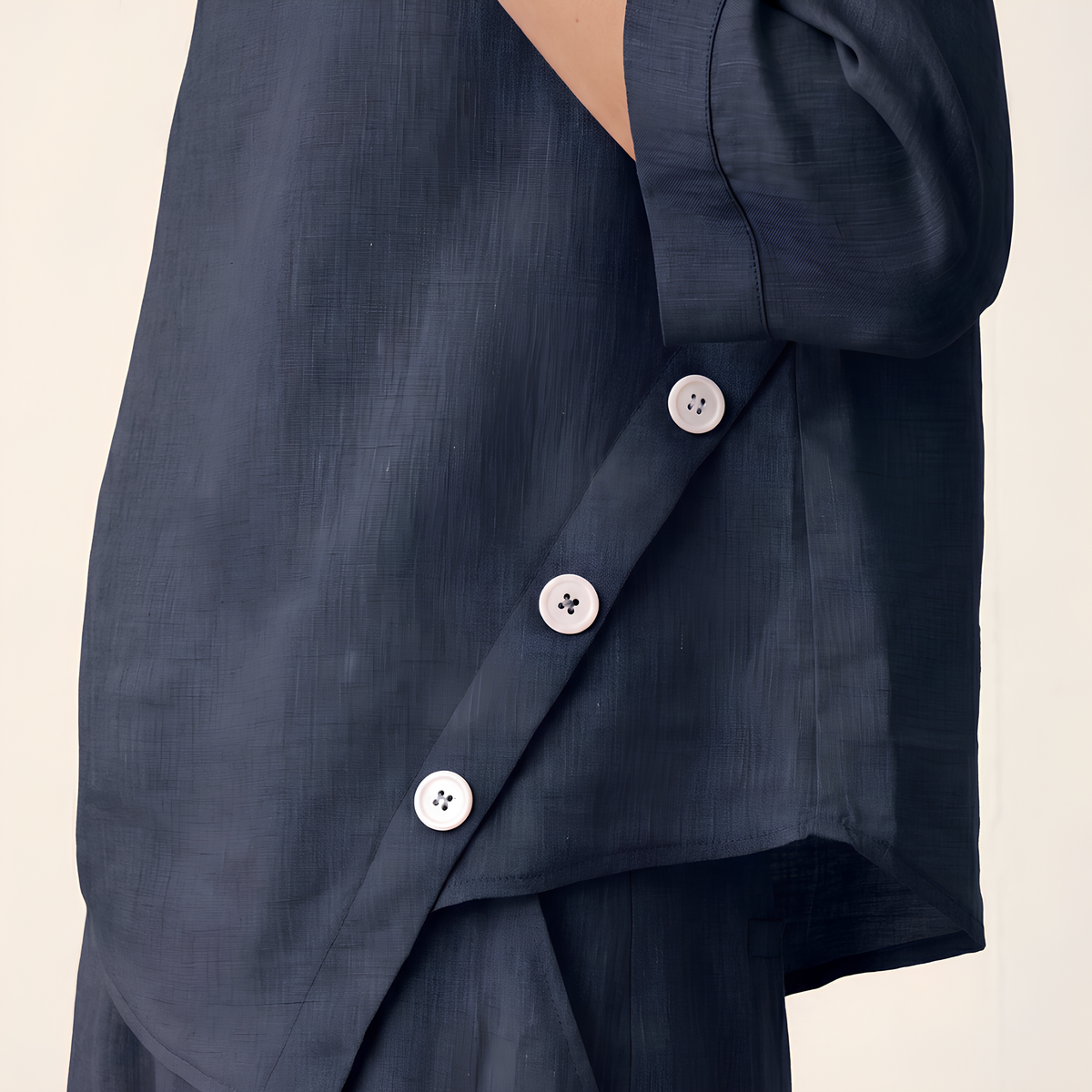 Nyla Asymmetric Linen Top