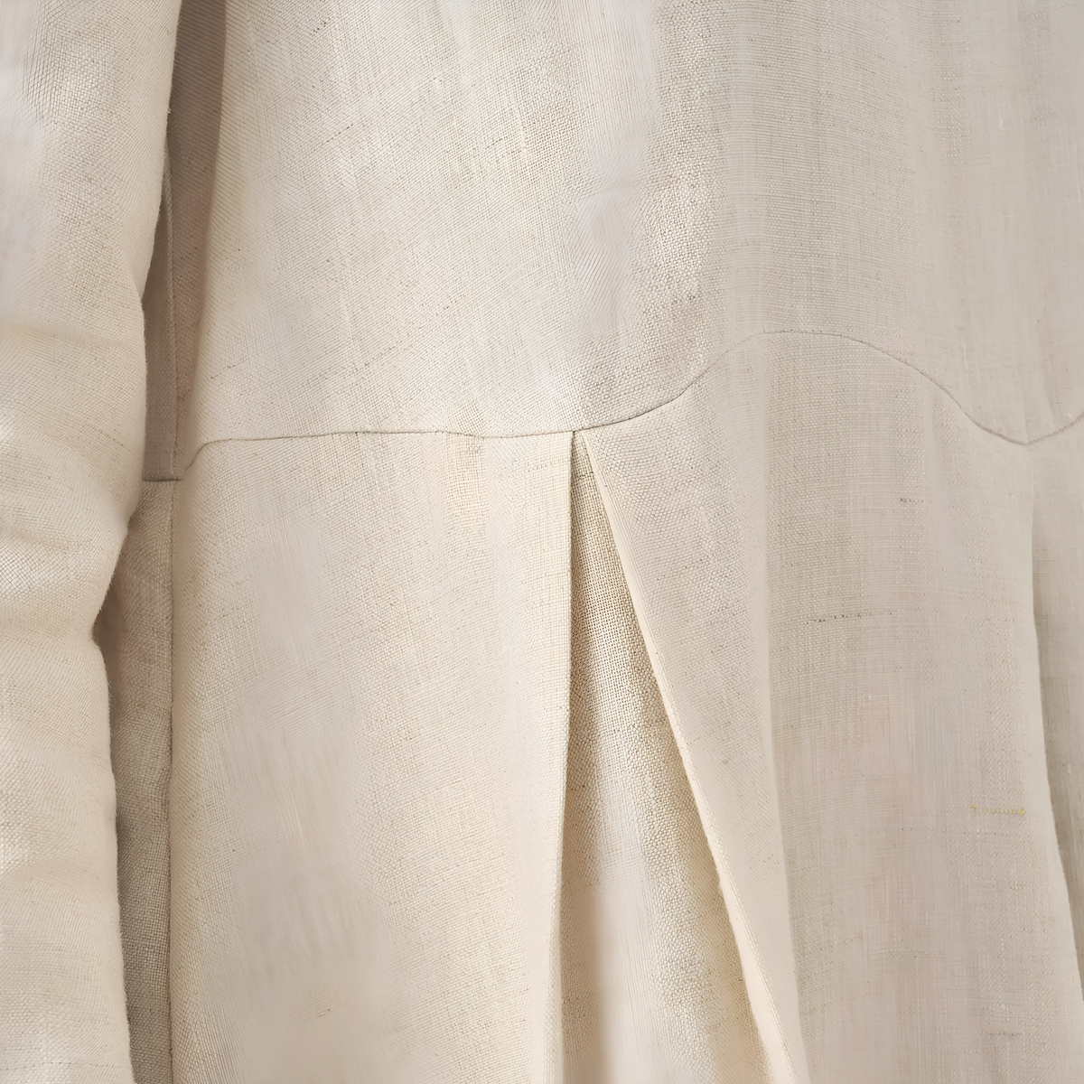 Pleated Linen Midi Dress
