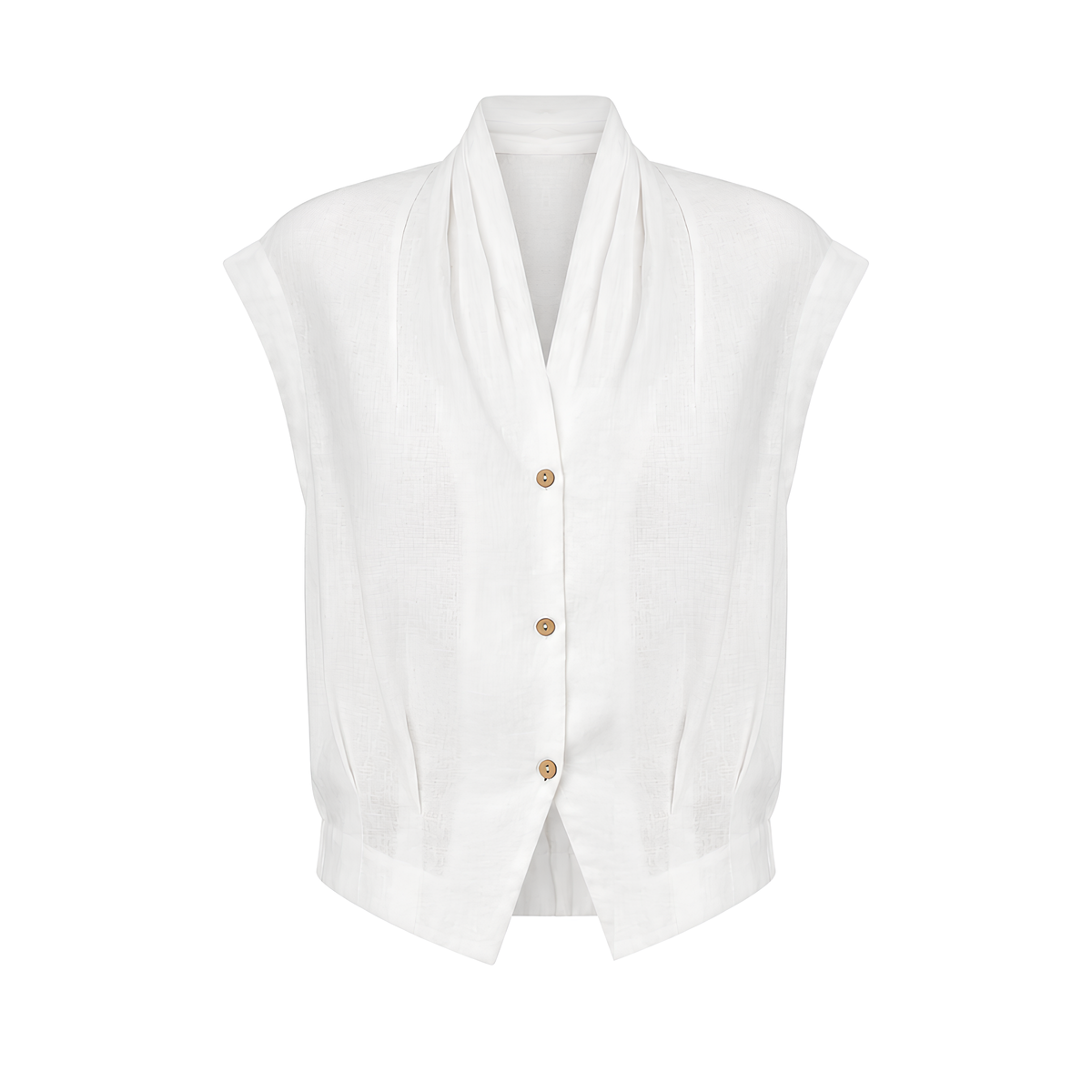 Surplice Linen Cropped Shirt