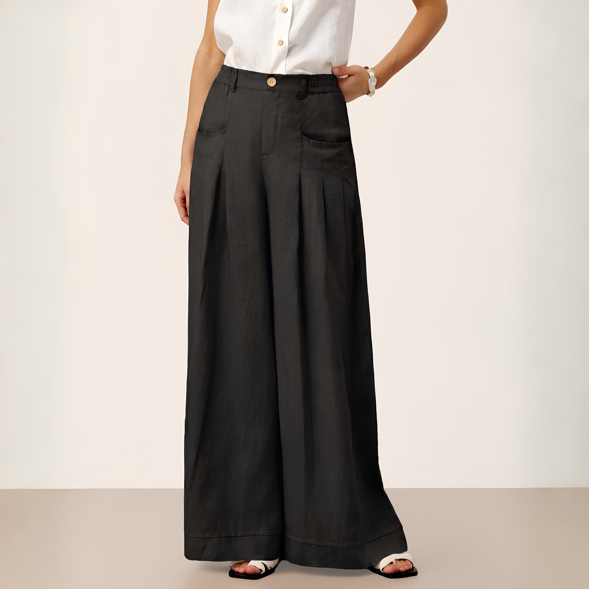 Vera Pleated Linen Trousers