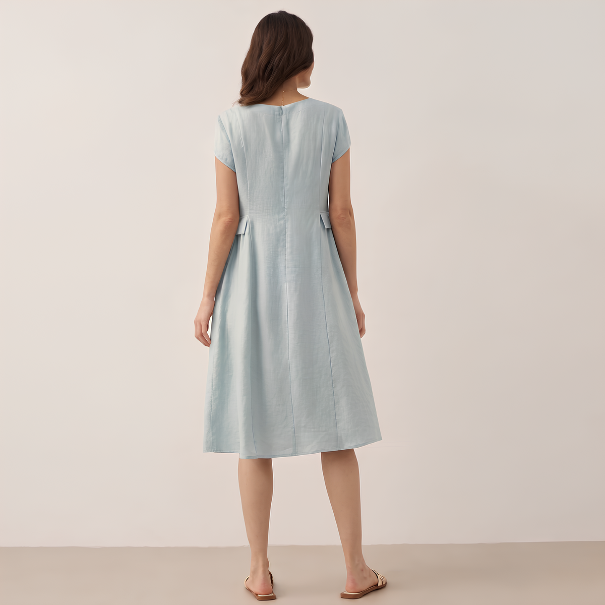 Alexa V-Neck Linen Dress