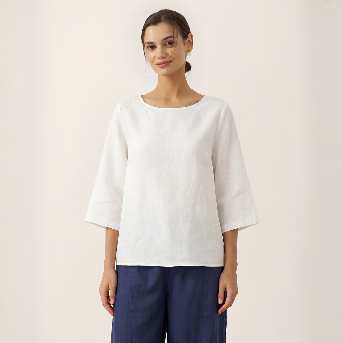 Anna Asymmetric Linen Top