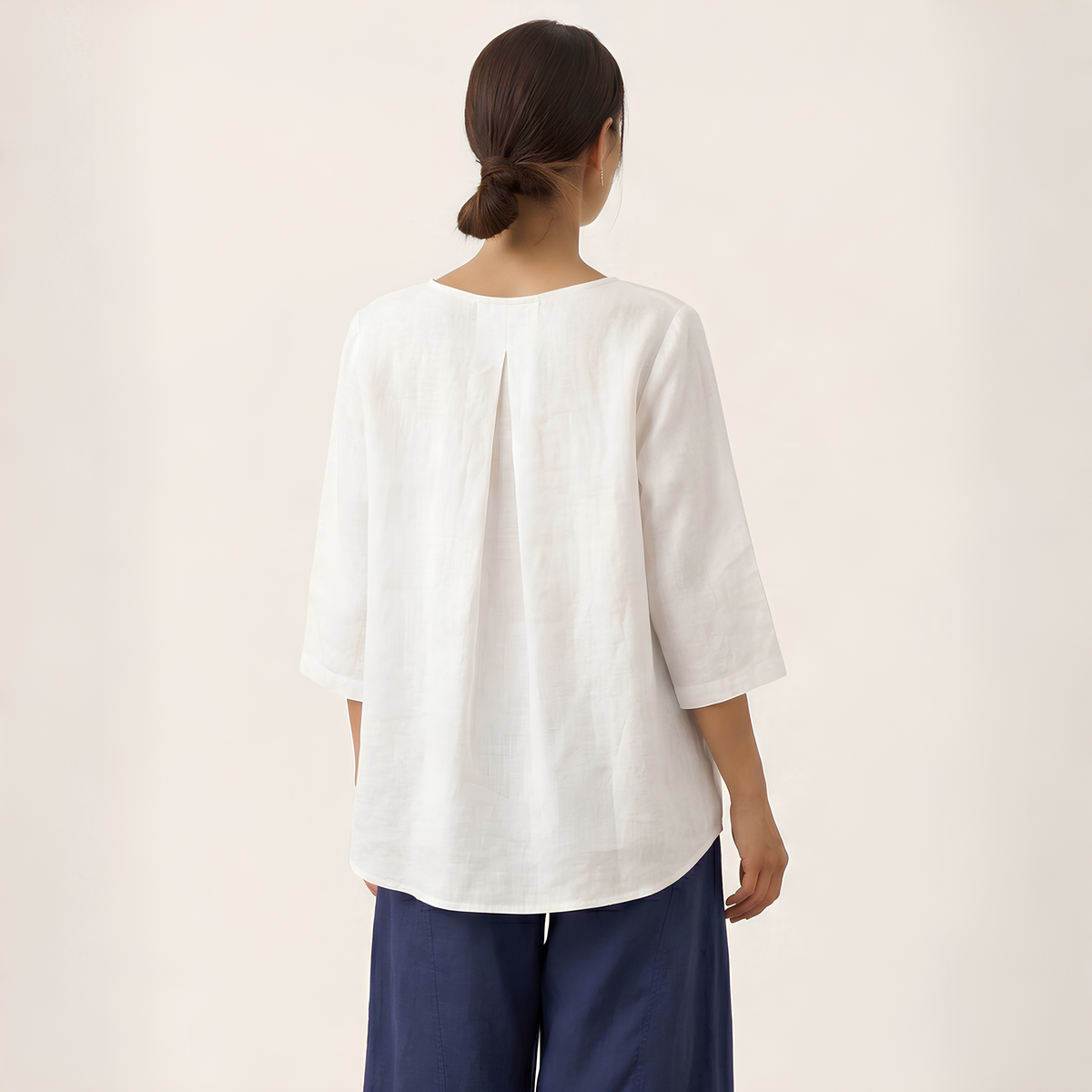 Anna Asymmetric Linen Top