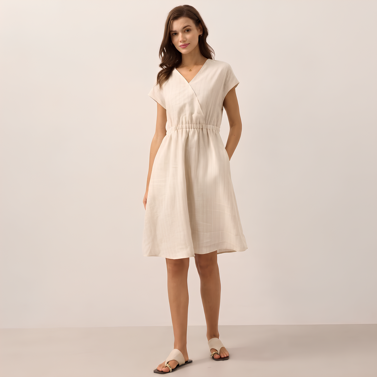 Aria Striped Linen Mini Dress