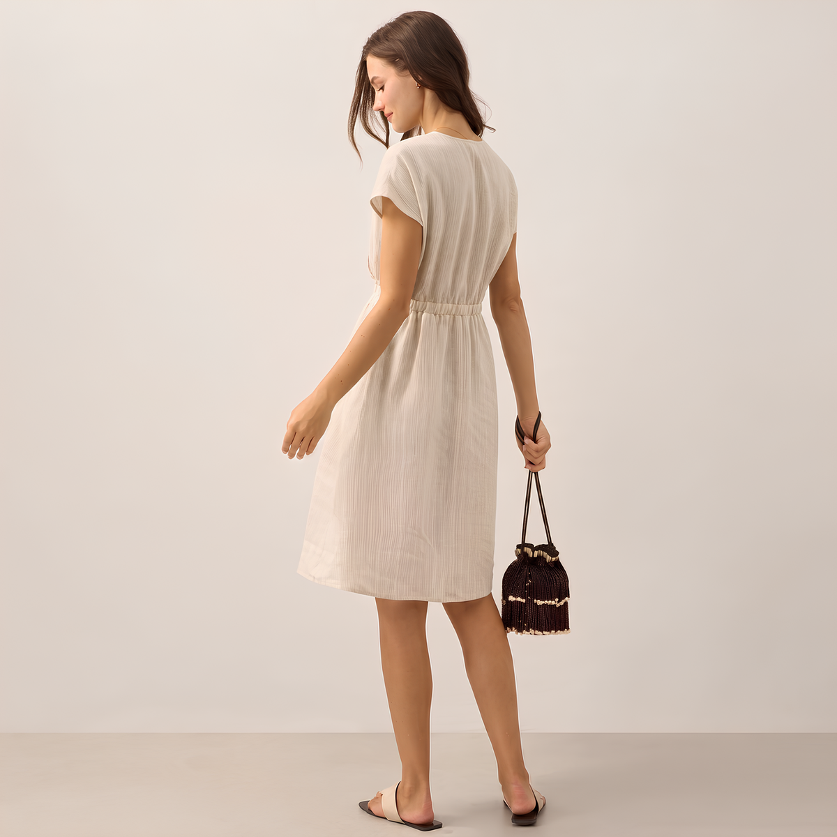 Aria Striped Linen Mini Dress