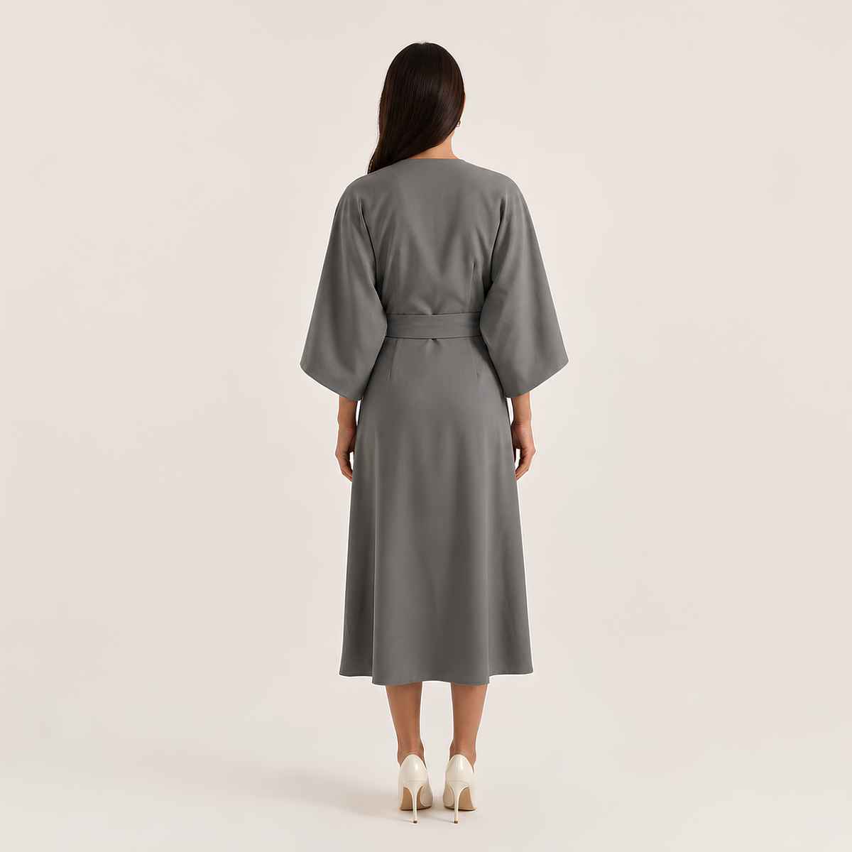 Balloon Sleeve Midi Dress