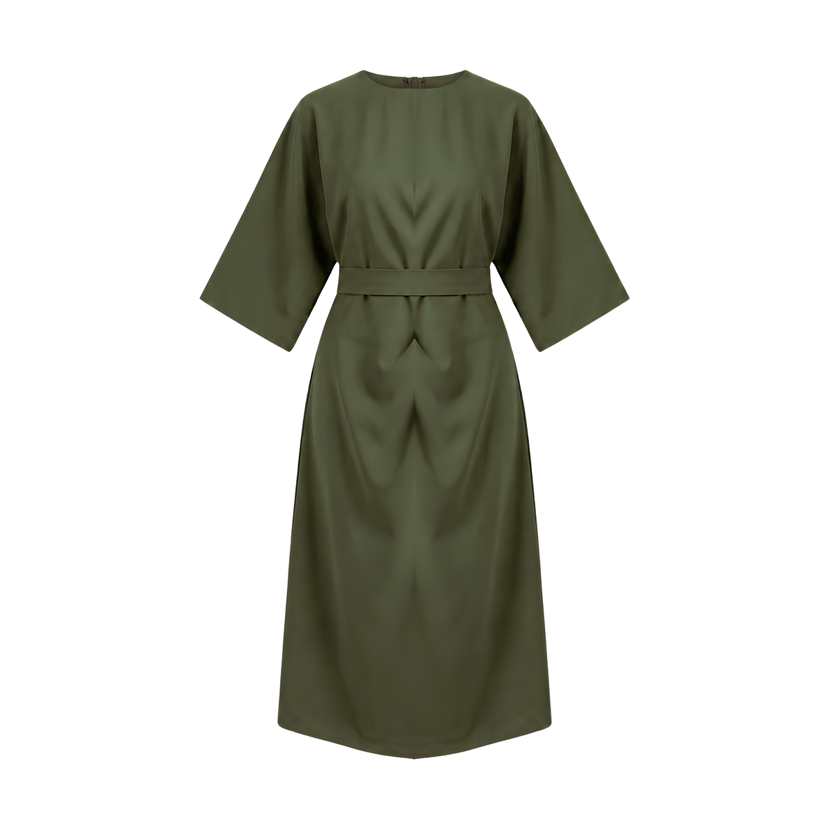 Balloon Sleeve Midi Dress