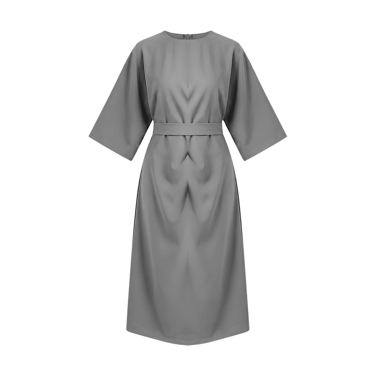 Balloon Sleeve Midi Dress