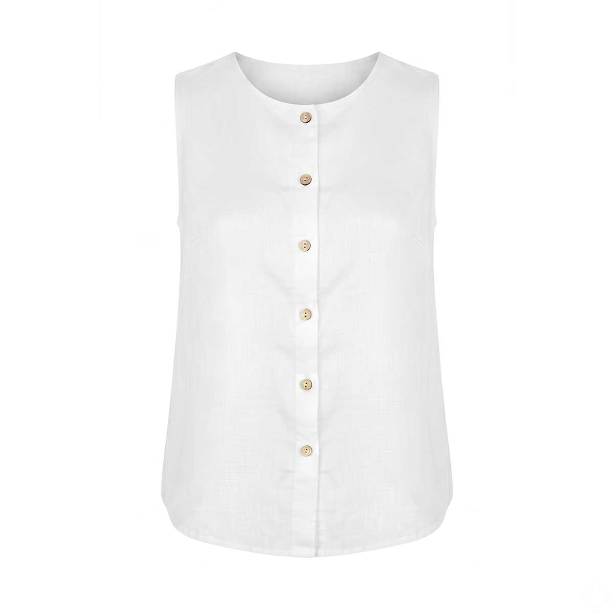 Button Down Linen Tank Top