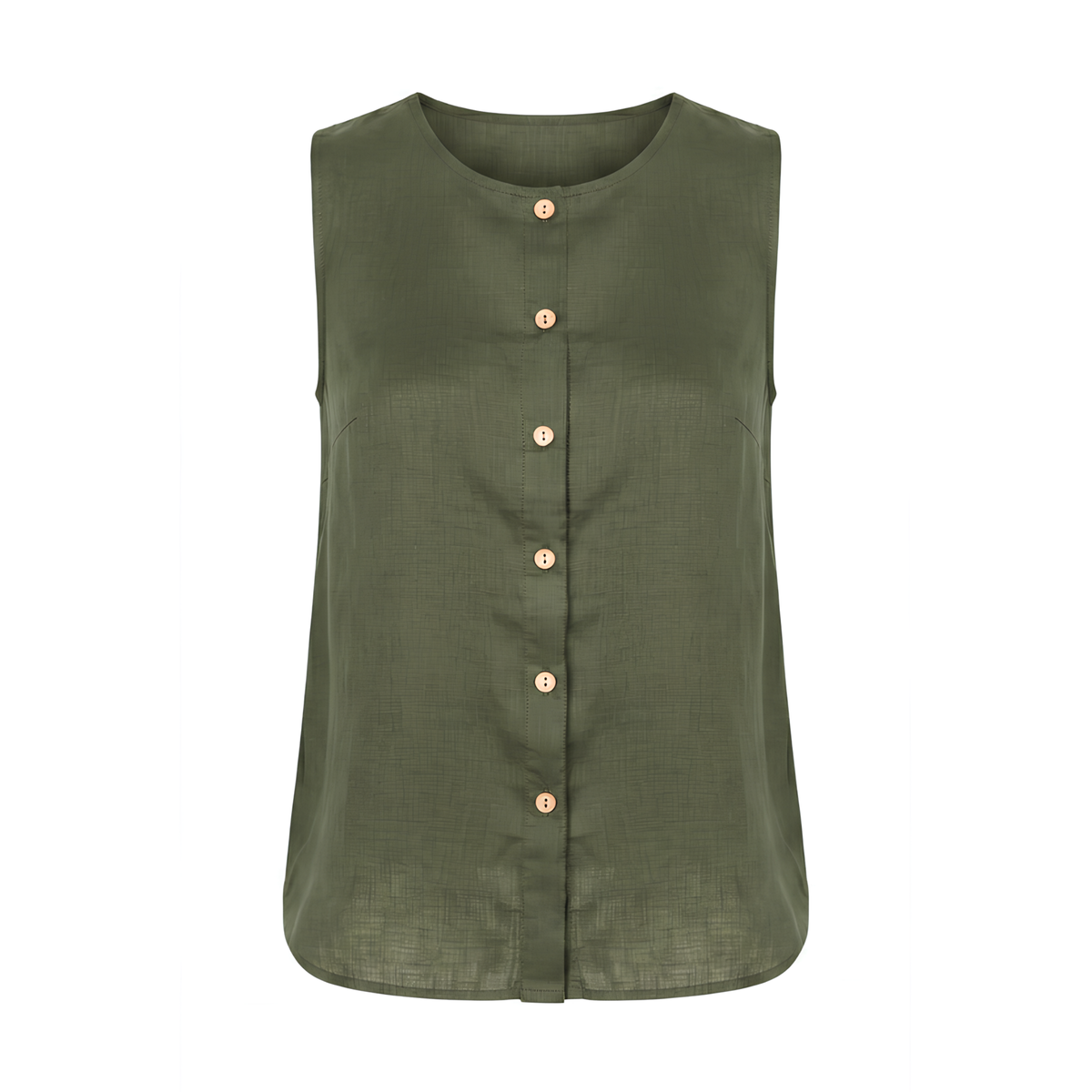 Button Down Linen Tank Top