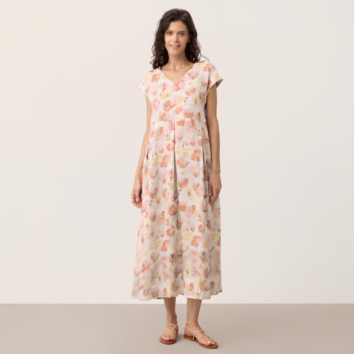 Carnation Linen Maxi Dress