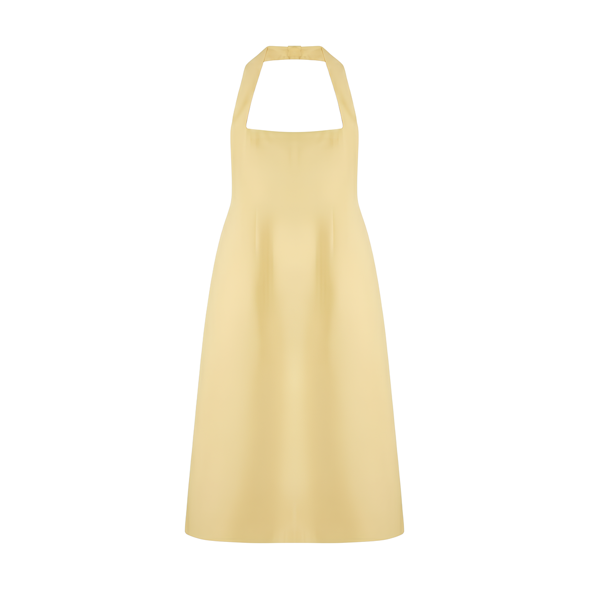 Cotton Blend Halter Midi Dress