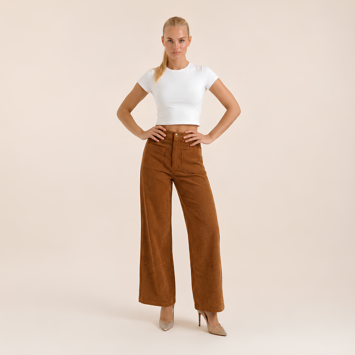 High Waist Corduroy Pants