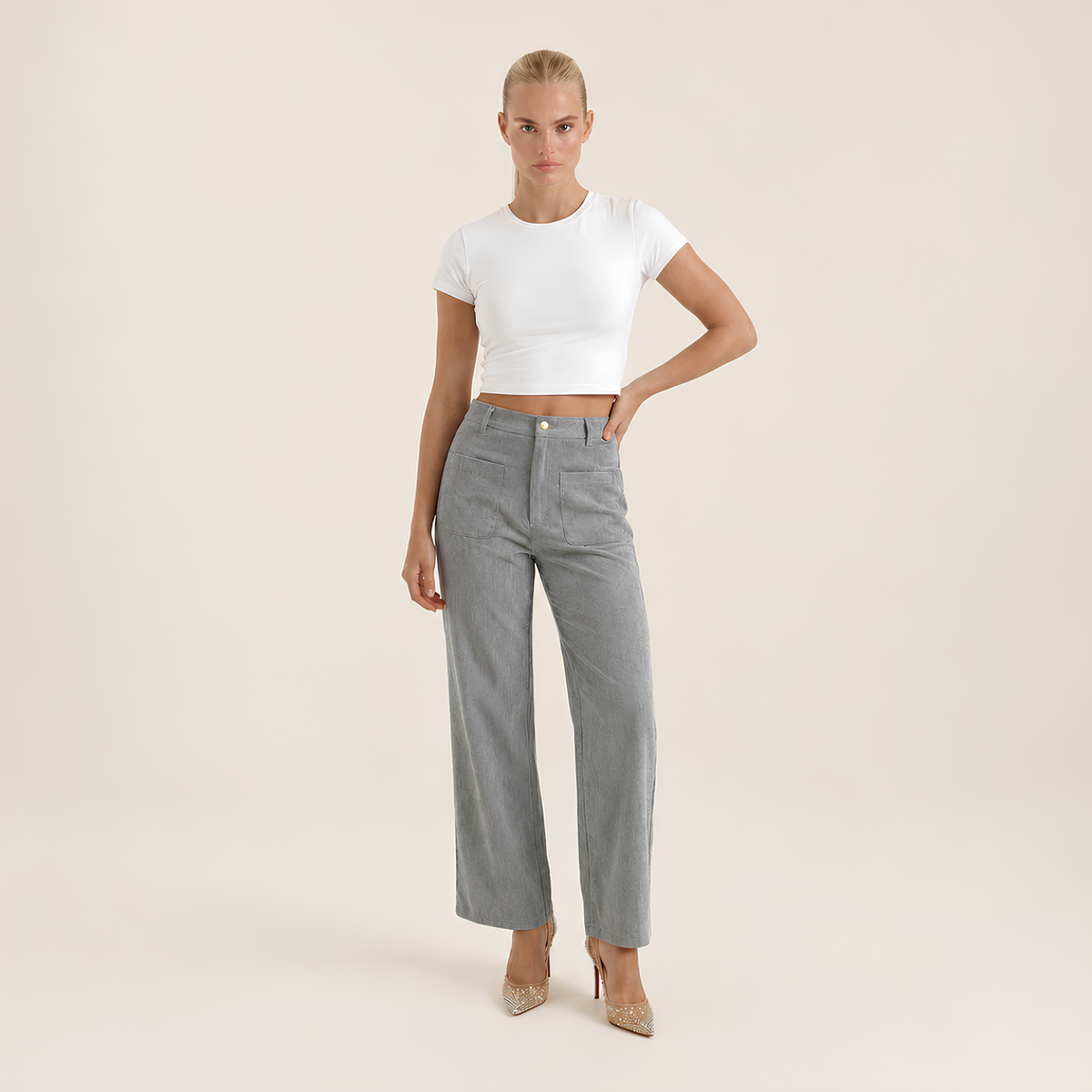 High Waist Corduroy Pants