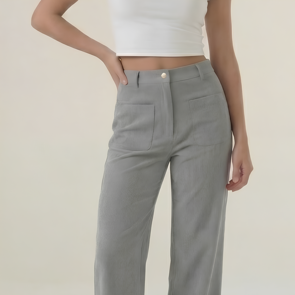 High Waist Corduroy Pants