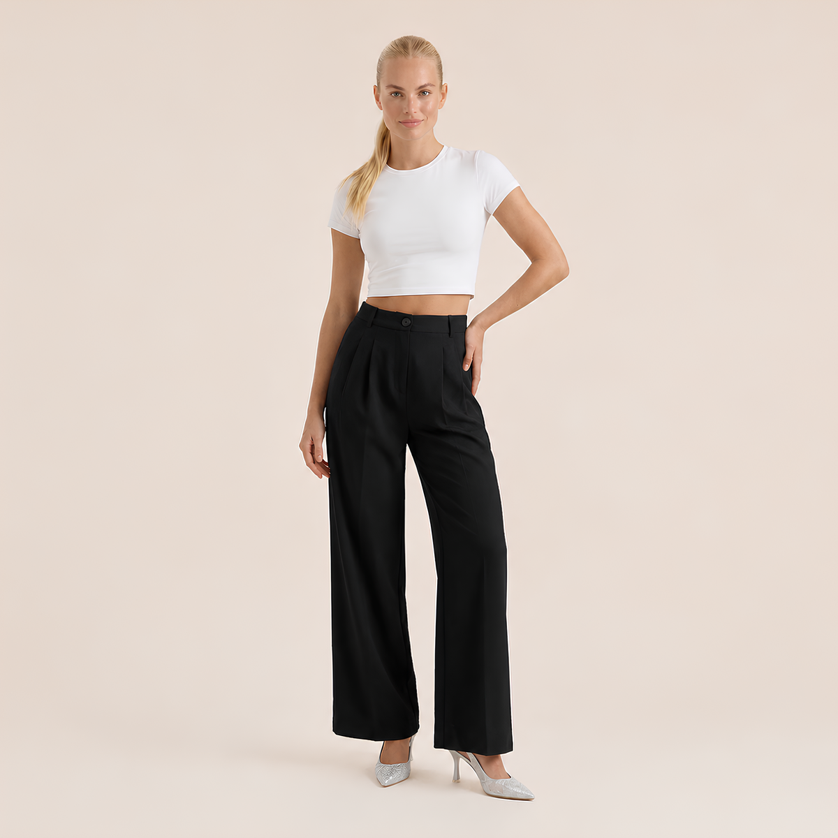 High Waist Tailored Pants