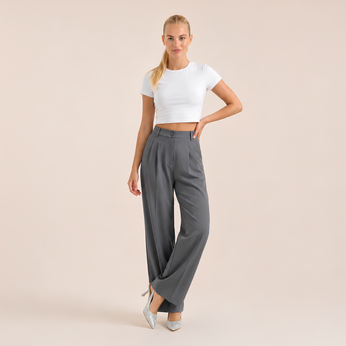 High Waist Tailored Pants