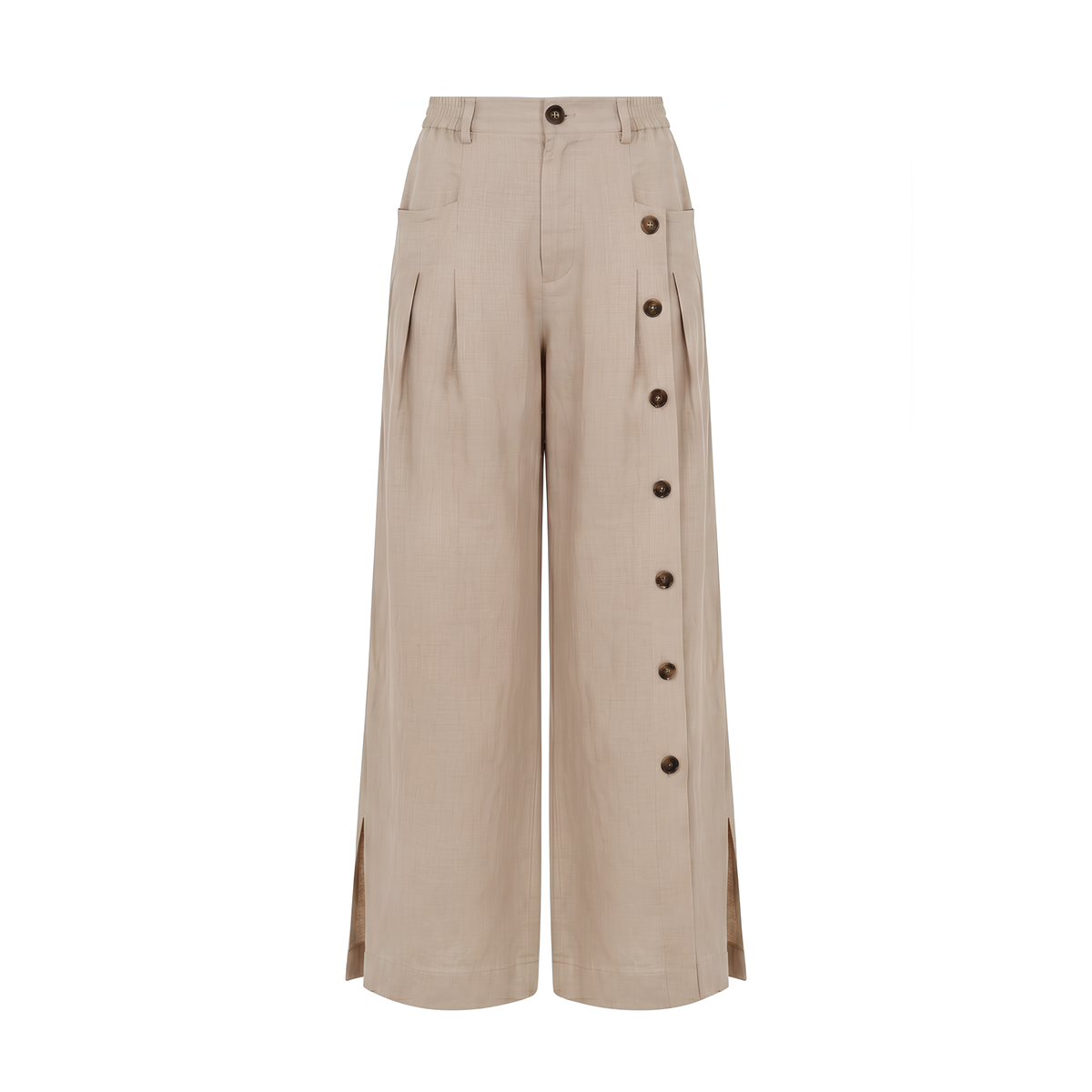 Pantalon en lin boutonnée Kaya