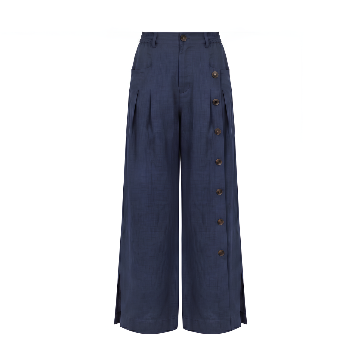 Pantalon en lin boutonnée Kaya