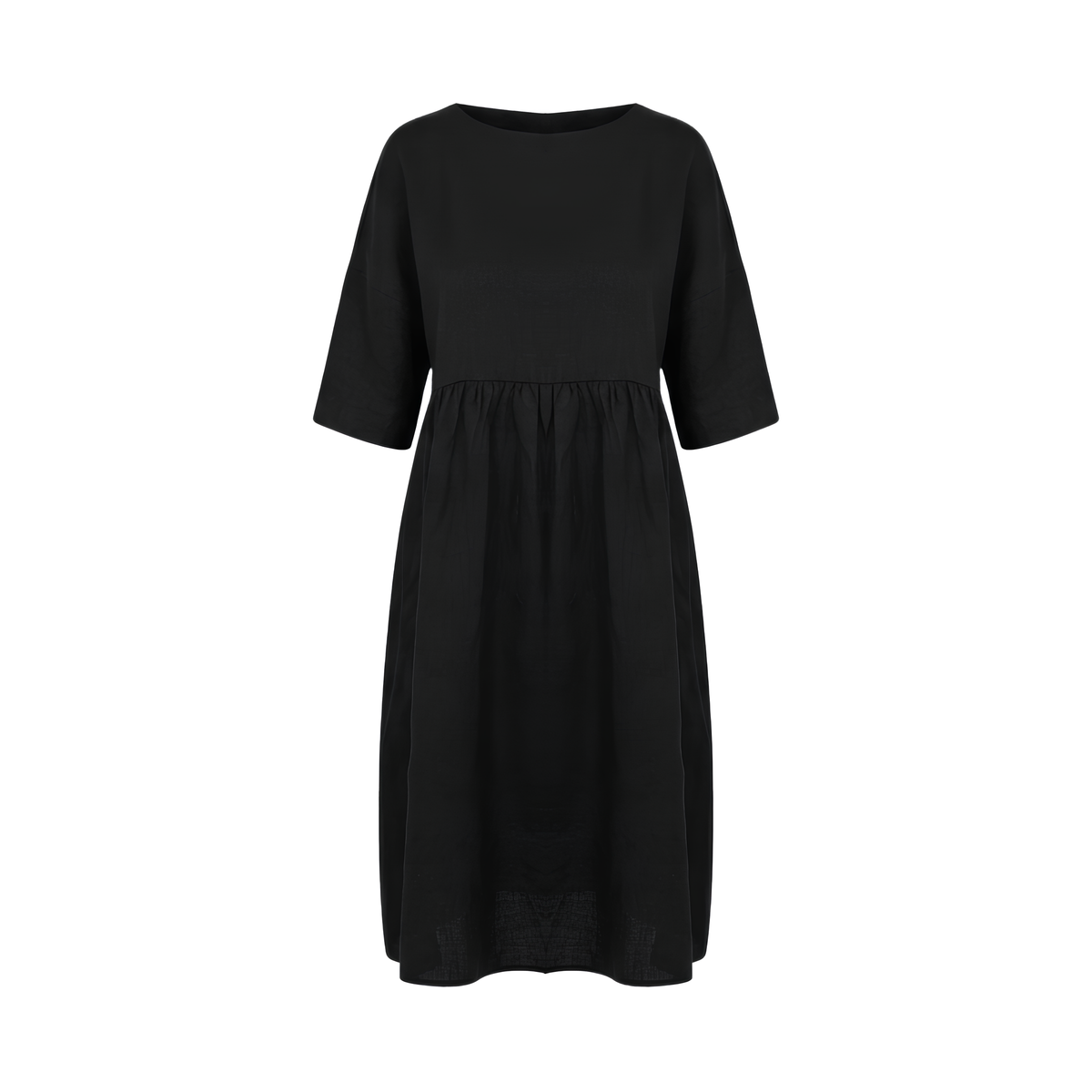 Linen A-Line Midi Dress