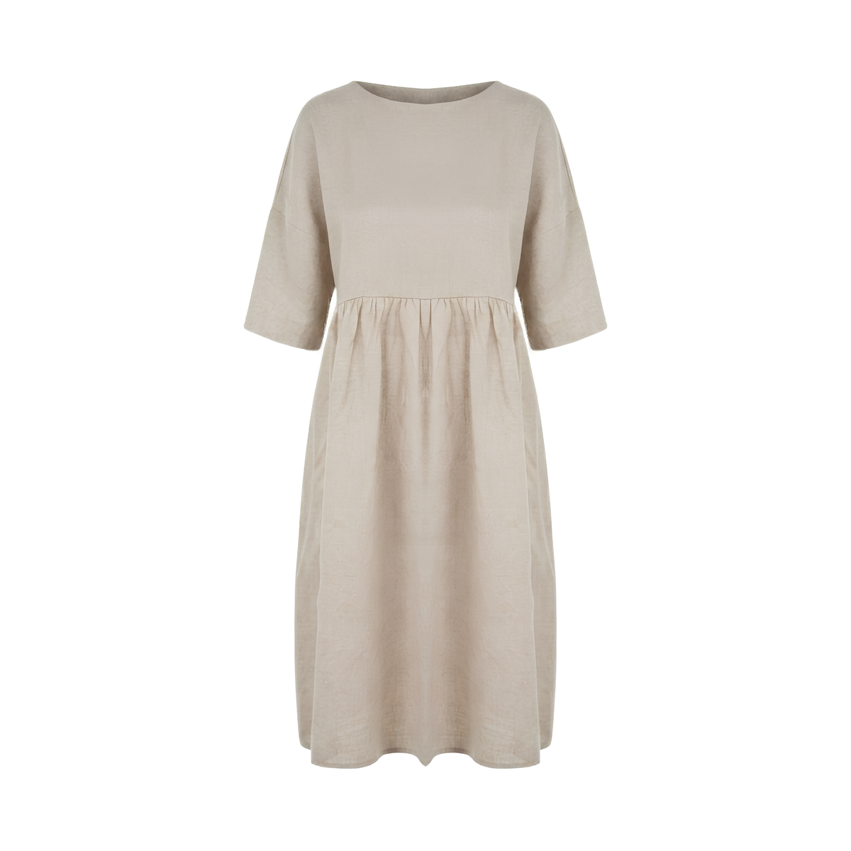 Linen A-Line Midi Dress