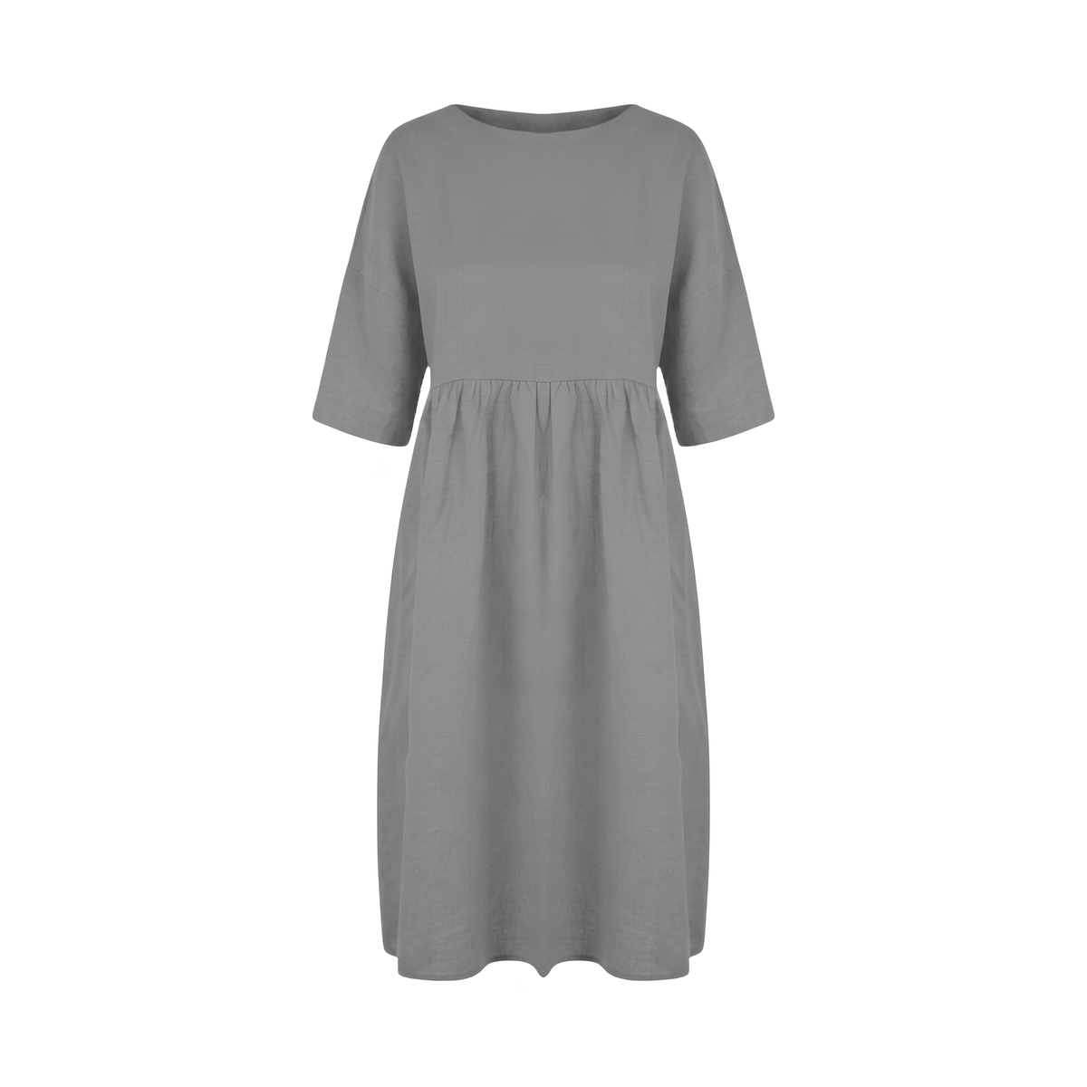 Linen A-Line Midi Dress
