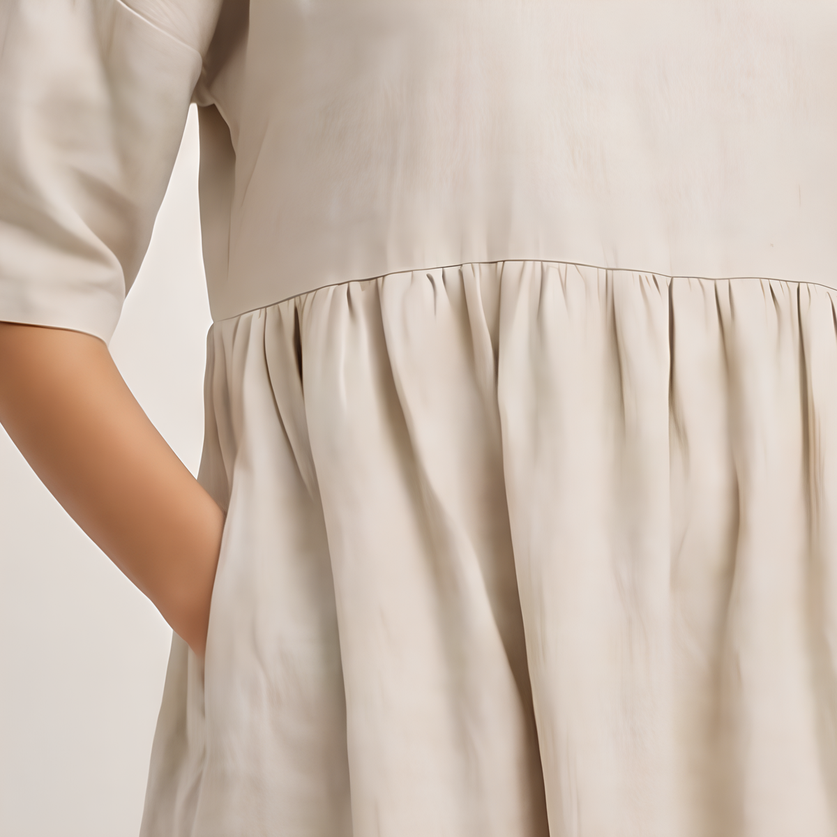 Linen A-Line Midi Dress