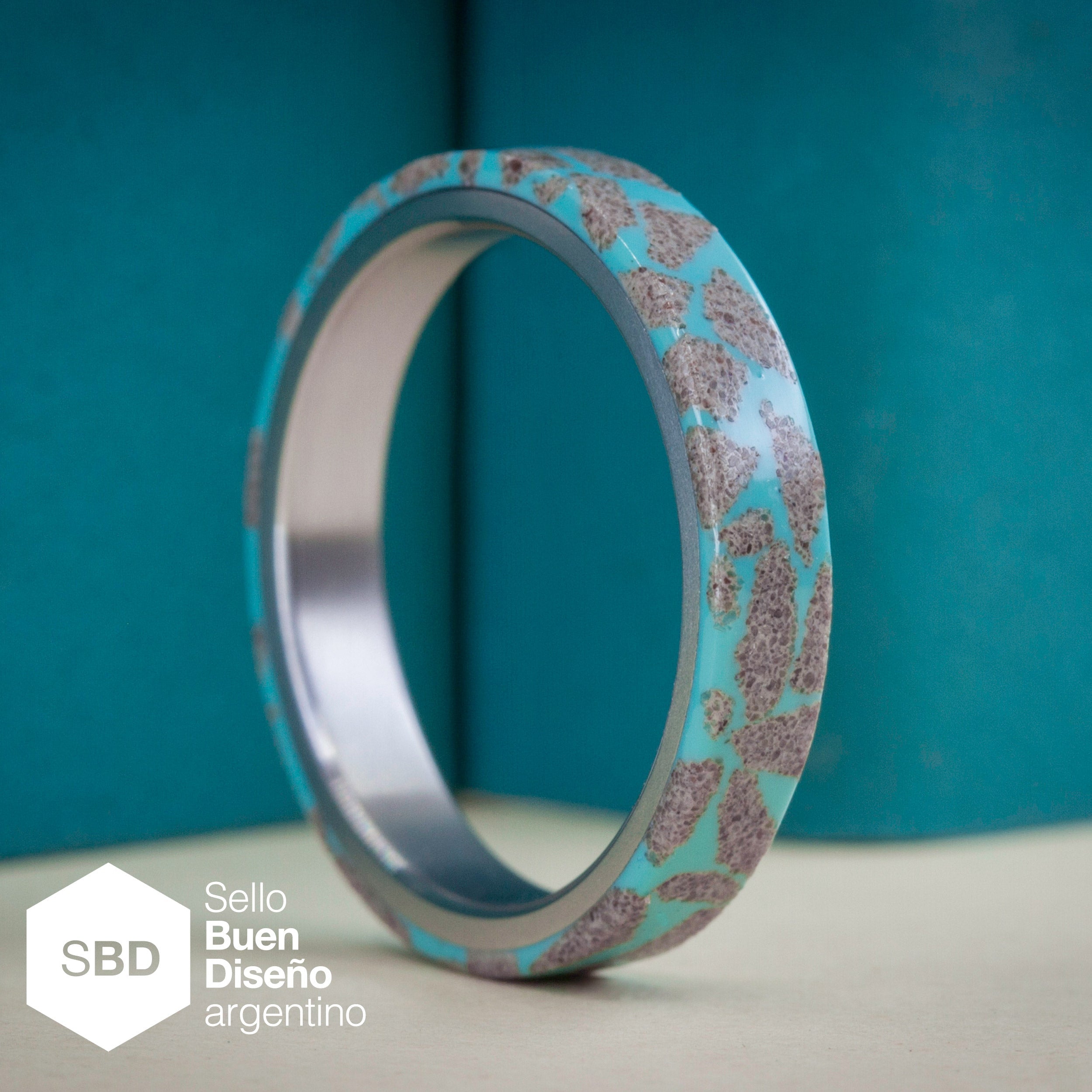 Anillo terrazzo turquesa