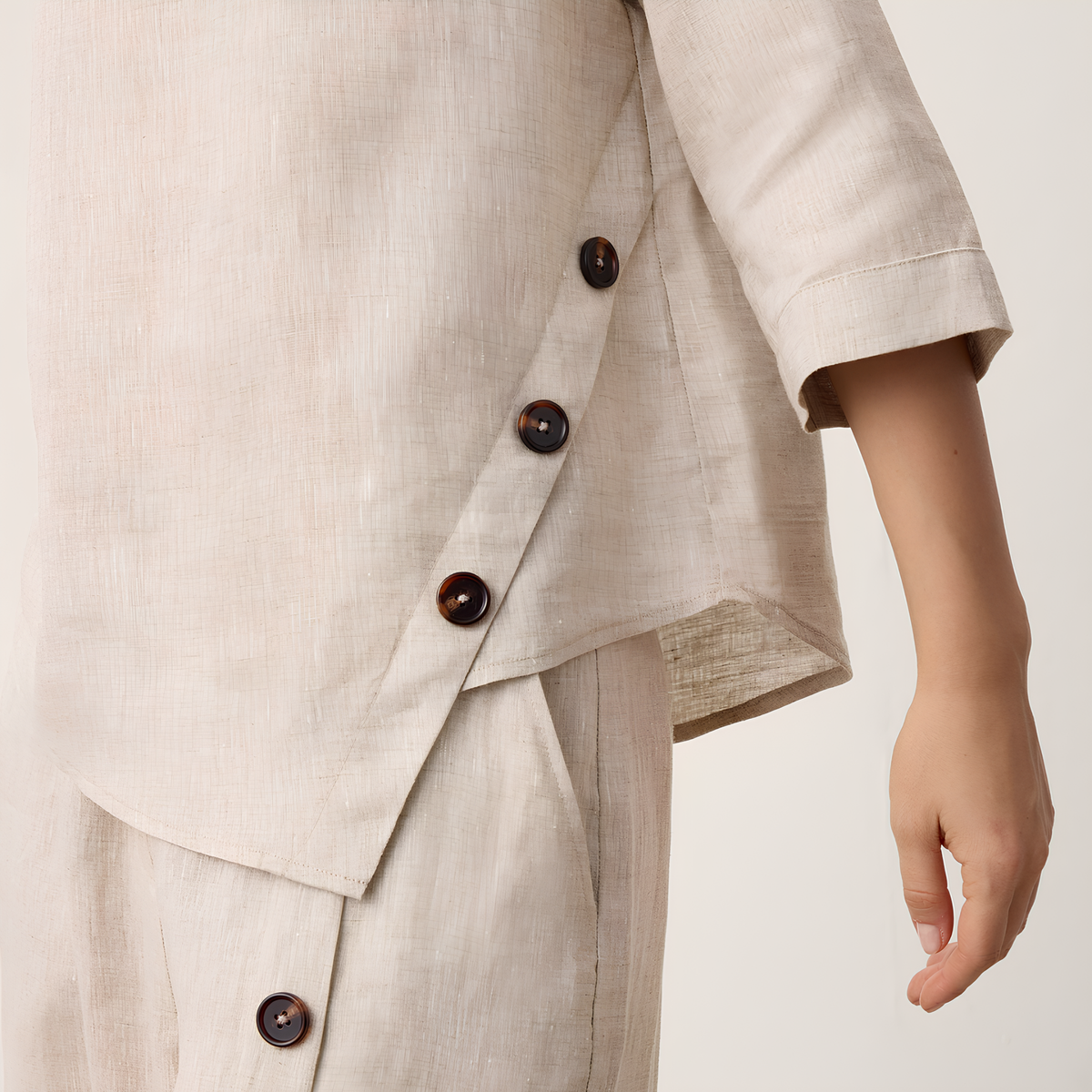 Nyla Asymmetric Linen Top