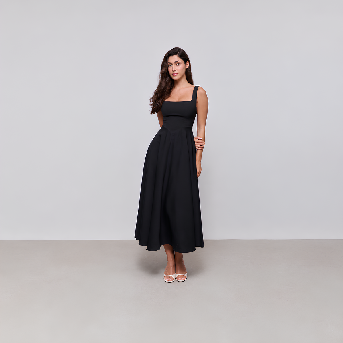 Square Neck Midi Dress Luna
