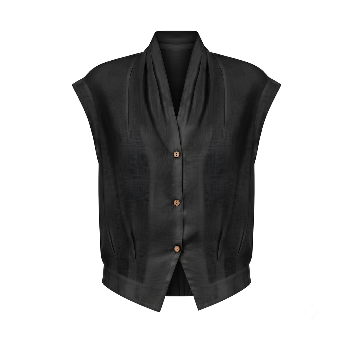 Surplice Linen Cropped Shirt
